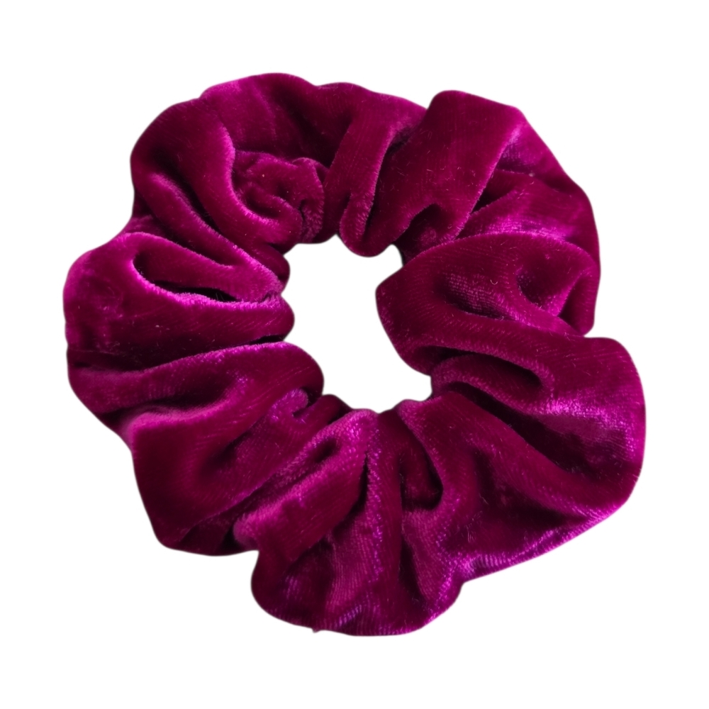 2/$5 Scrunchies (Add To Your Bundle)‎ Fuchsia Velvet Hair Tie Scrunchie
